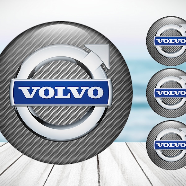 4pcs Set Volvo High Quality Hand Made Center Wheel Cap Stickers Gas Tank Logo Decal Emblem