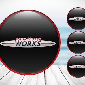 4pcs Set MINI Cooper JCW High Quality Hand Made Center Wheel Cap Stickers Gas Tank Logo Decal Emblem