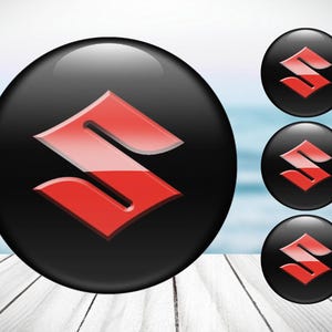 4pcs Set Suzuki High Quality Hand Made Center Wheel Cap Stickers Gas Tank Logo Decal Emblem
