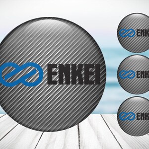 4pcs Set Enkei High Quality Hand Made Center Wheel Cap Stickers Gas Tank Logo Decal Emblem