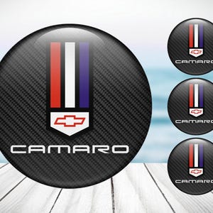 4pcs Set Chevrolet Camaro High Quality Hand Made Center Wheel Cap Stickers Gas Tank Logo Decal Emblem