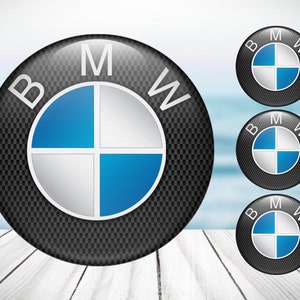4pcs Set BMW High Quality Hand Made Center Wheel Cap Stickers Gas Tank Logo Decal Emblem