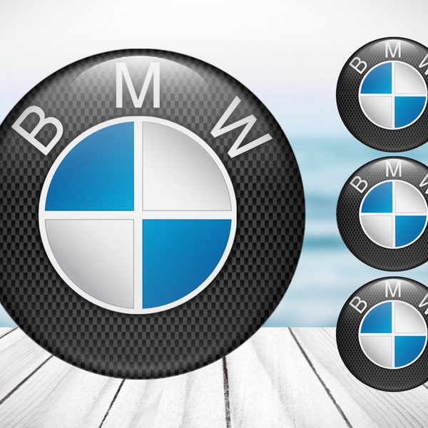 4pcs Set BMW High Quality Hand Made Center Wheel Cap Stickers Gas Tank Logo Decal Emblem