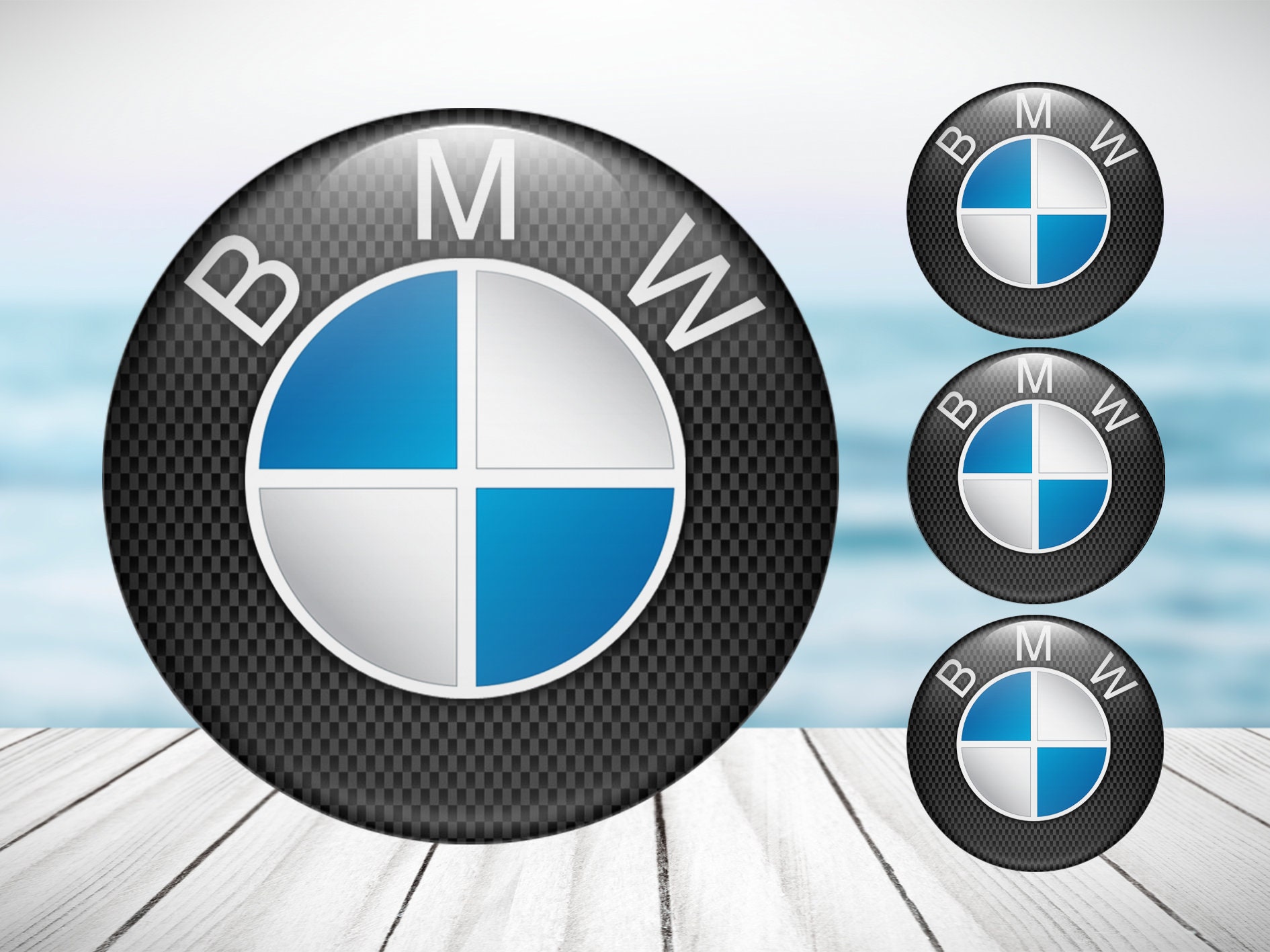 4 stickers autocollants Logos Emblème BMW 4,5cm - Art Déco Stickers