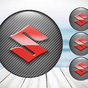 4pcs Set Suzuki High Quality Hand Made Center Wheel Cap Stickers Gas Tank Logo Decal Emblem
