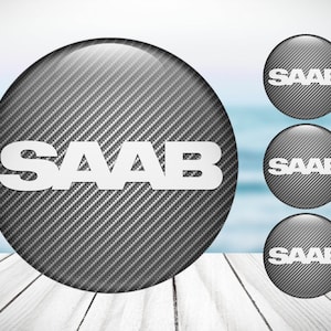4pcs Set SAAB High Quality Hand Made Center Wheel Cap Stickers Gas Tank Logo Decal Emblem