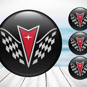 4pcs Set Pontiac High Quality Hand Made Center Wheel Cap Stickers Gas Tank Logo Decal Emblem