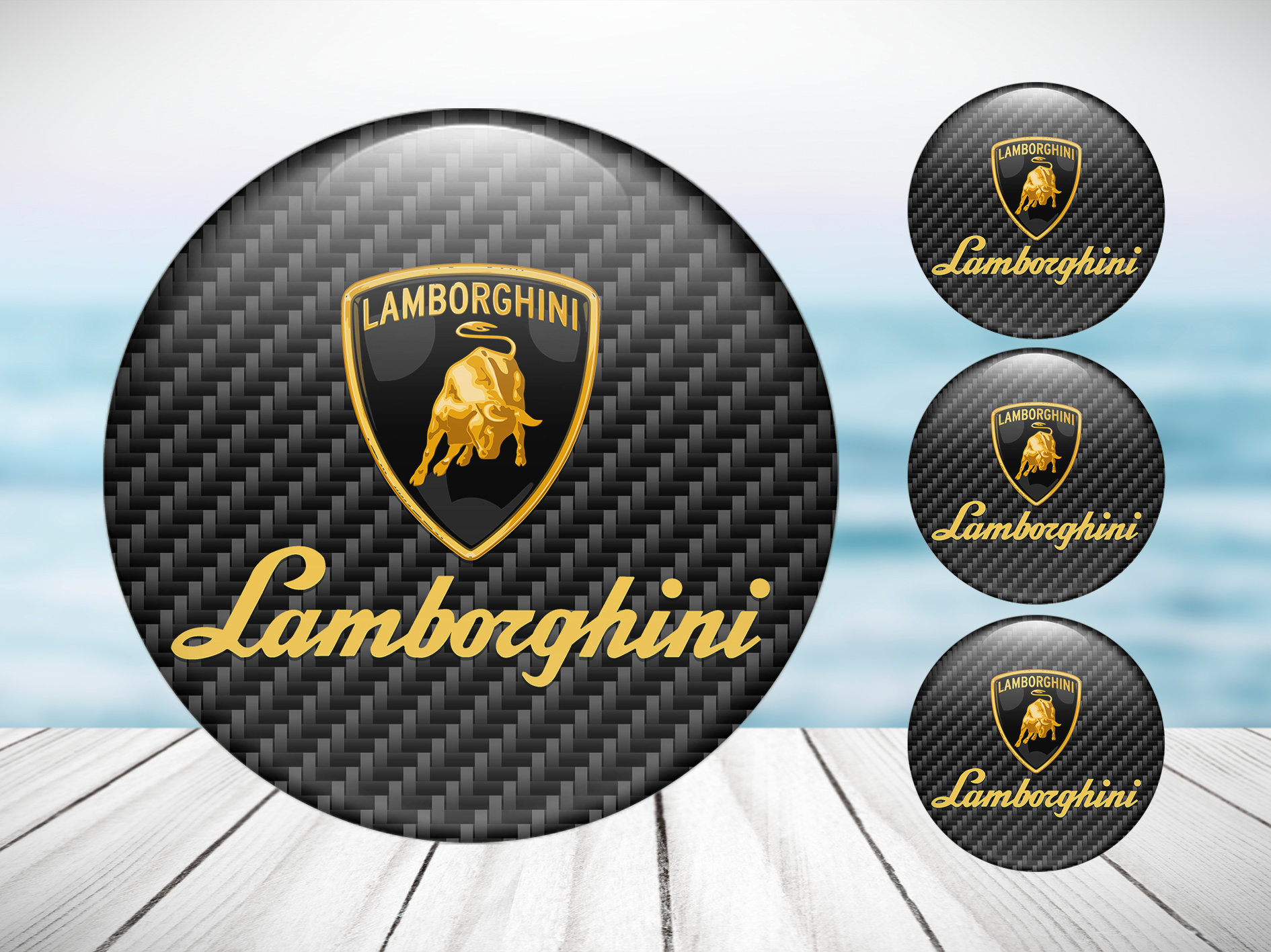 Buy 4pcs Set Lamborghini High Quality Hand Made Center Wheel Cap