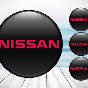 4pcs Set Nissan High Quality Hand Made Center Wheel Cap Stickers Gas Tank Logo Decal Emblem