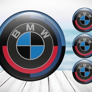 4pcs Set BMW High Quality Hand Made Center Wheel Cap Stickers Gas Tank Logo Decal Emblem
