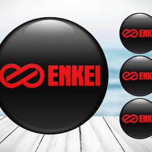 4pcs Set Enkei High Quality Hand Made Center Wheel Cap Stickers Gas Tank Logo Decal Emblem
