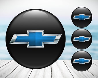 4pcs Set Chevrolet High Quality Hand Made Center Wheel Cap Stickers Gas Tank Logo Decal Emblem