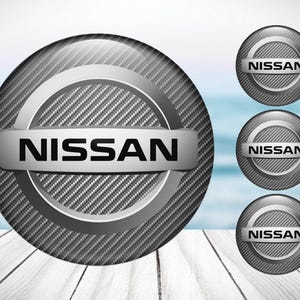 4pcs Set Nissan High Quality Hand Made Center Wheel Cap Stickers Gas Tank Logo Decal Emblem