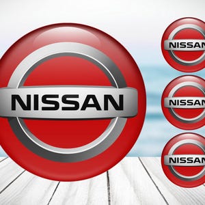 4pcs Set Nissan High Quality Hand Made Center Wheel Cap Stickers Gas Tank Logo Decal Emblem