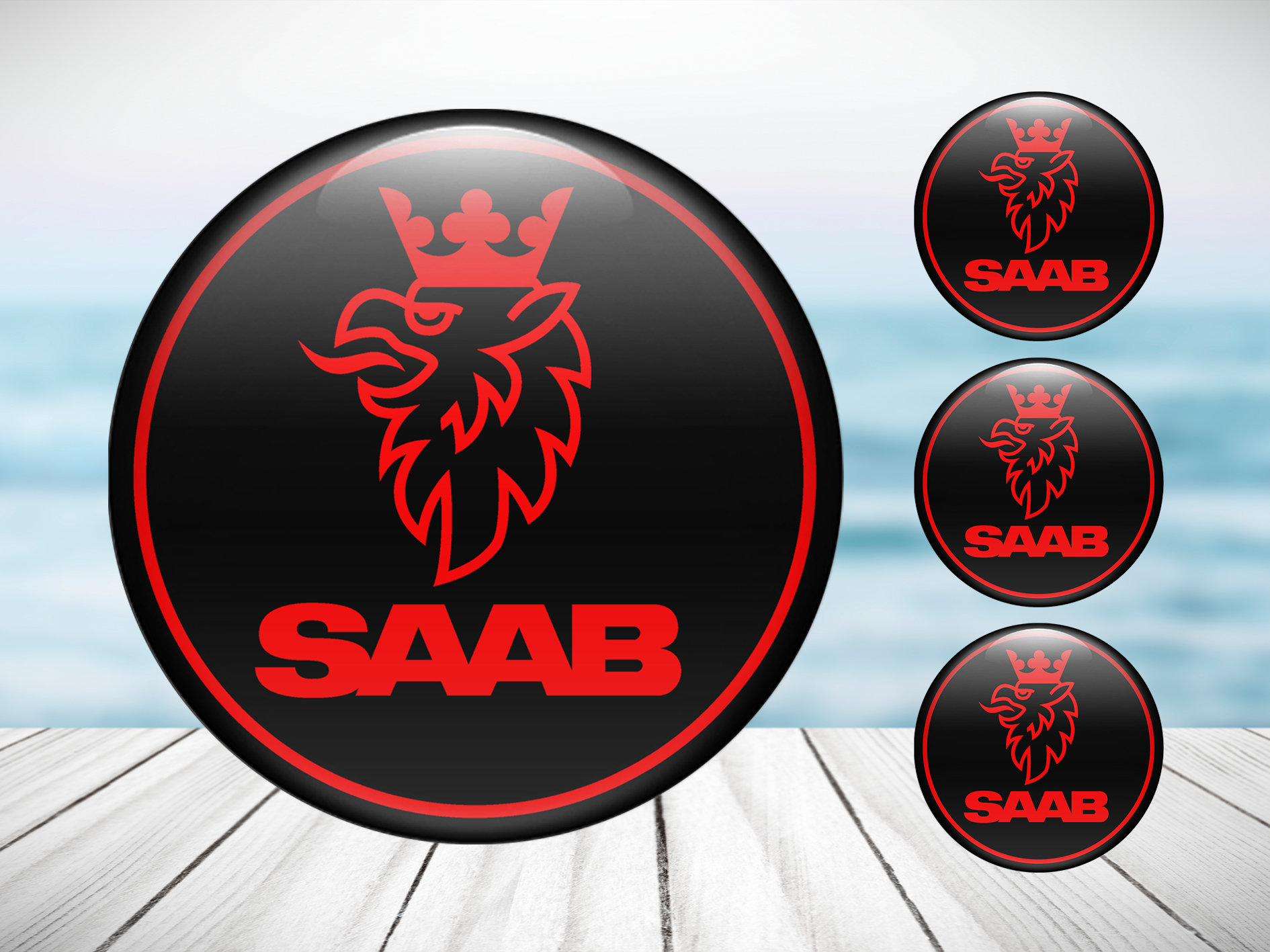 4pcs Set SAAB High Quality Hand Made Center Wheel Cap