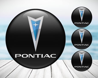 4pcs Set Pontiac High Quality Hand Made Center Wheel Cap Stickers Gas Tank Logo Decal Emblem