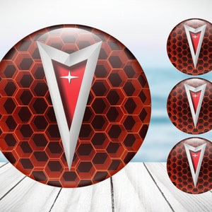 4pcs Set Pontiac High Quality Hand Made Center Wheel Cap Stickers Gas Tank Logo Decal Emblem