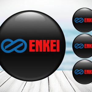 4pcs Set Enkei High Quality Hand Made Center Wheel Cap Stickers Gas Tank Logo Decal Emblem