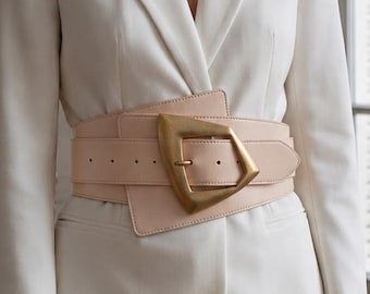 PU Corset Belt, Wide Faux Leather Waist Cincher, Elastic Belt, Vintage Gothic Fashion Accessory