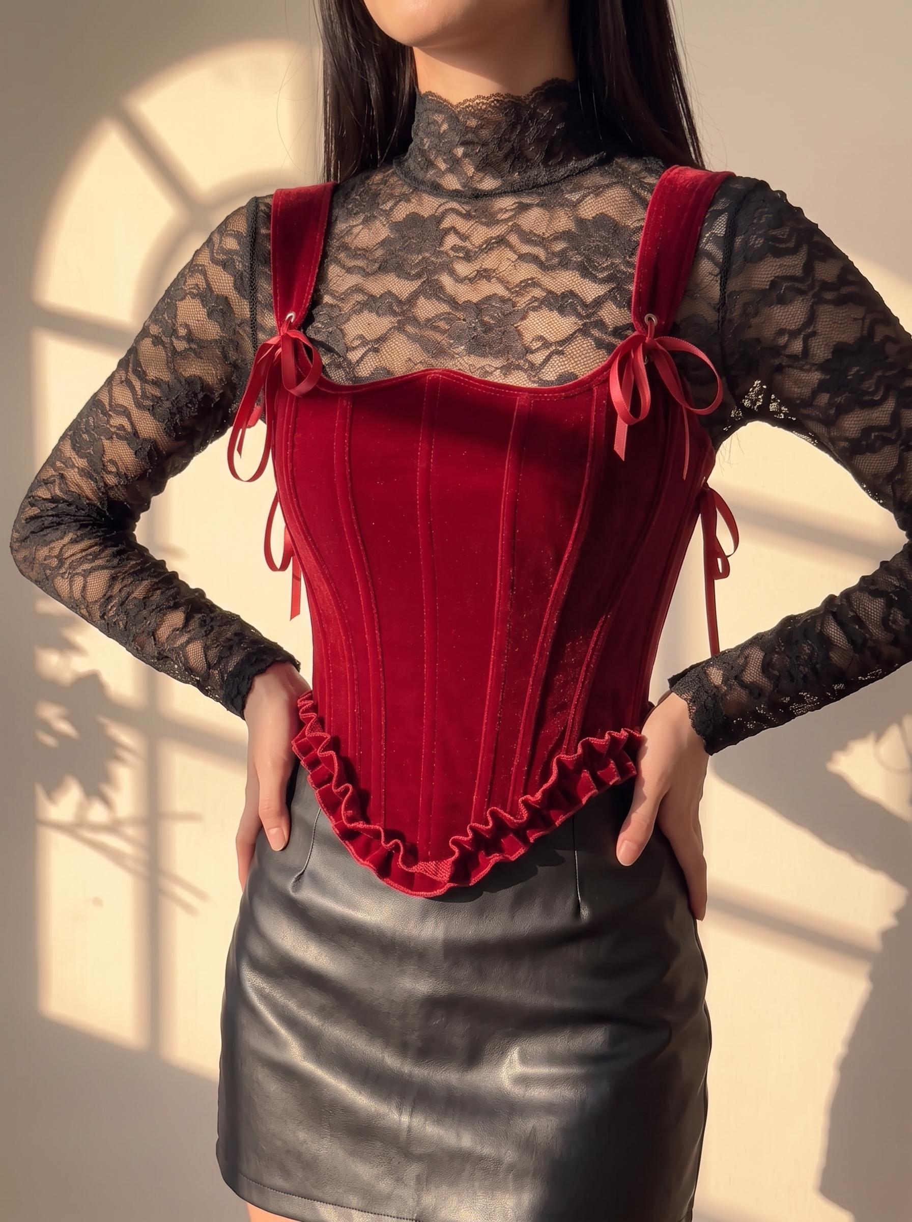 Ruffled Corset Top - Etsy