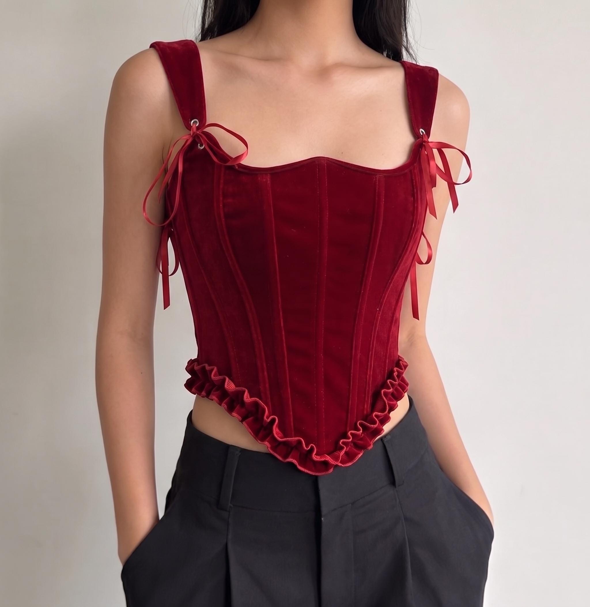 Ruffled Corset Top - Etsy