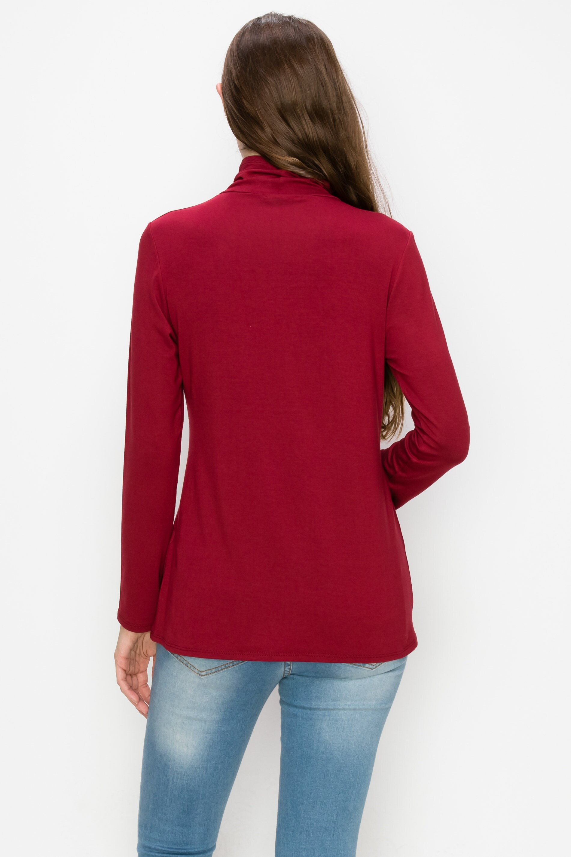 Rayon Spandex Tops for Women, Long Sleeve Slim Fit Lightweight