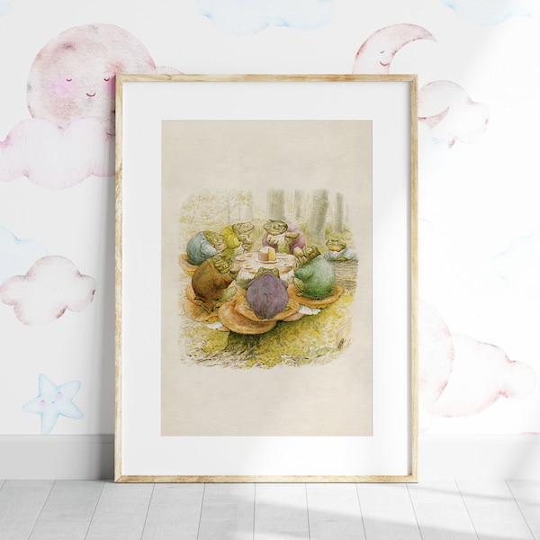 Beatrix Potter Poster Print, Antique Peter Rabbit Illustration, Vintage Nursery Decor-110P