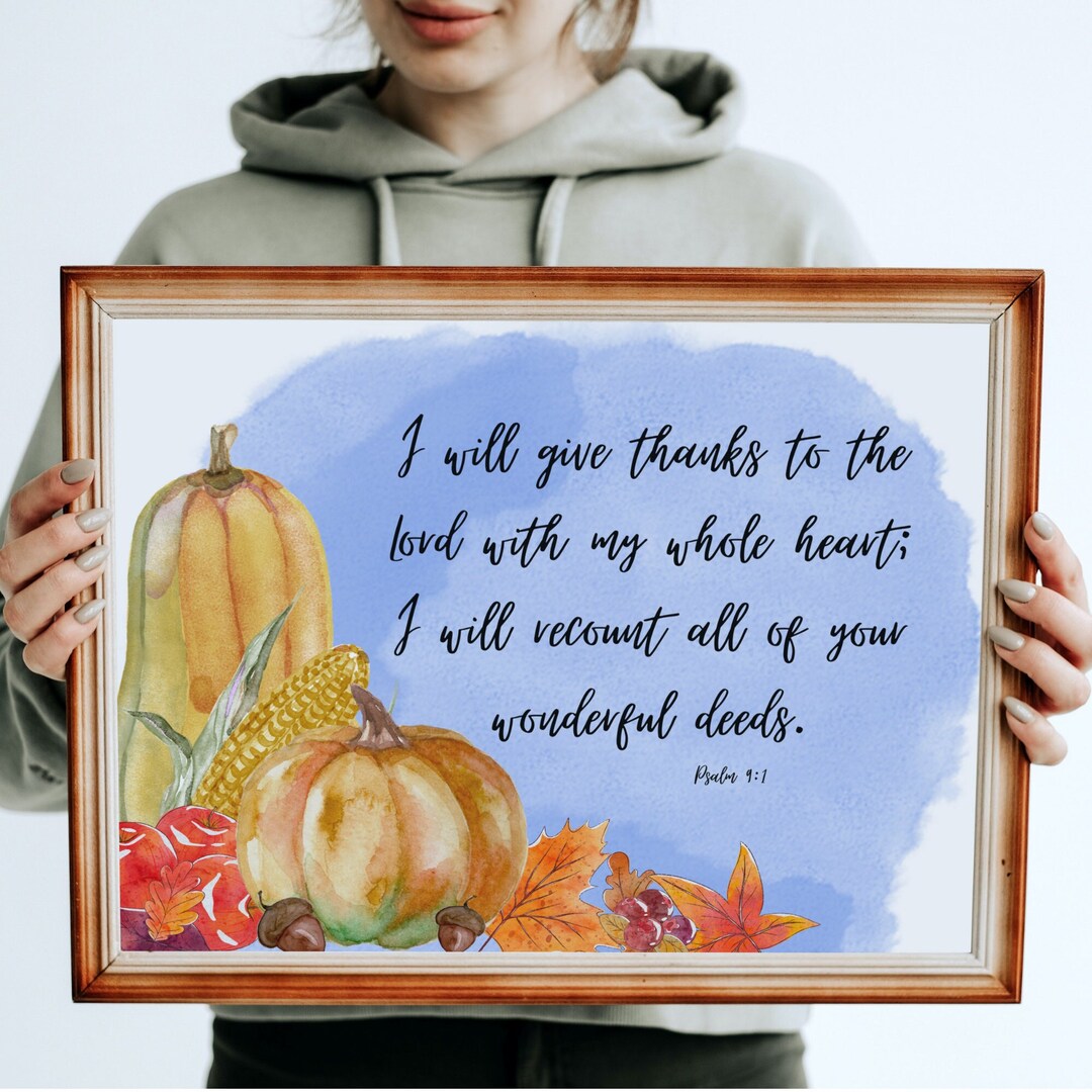 Harvest Bible Verse Printable, PNG, PDF, Fall, Pumpkin, Autumn Leaves ...