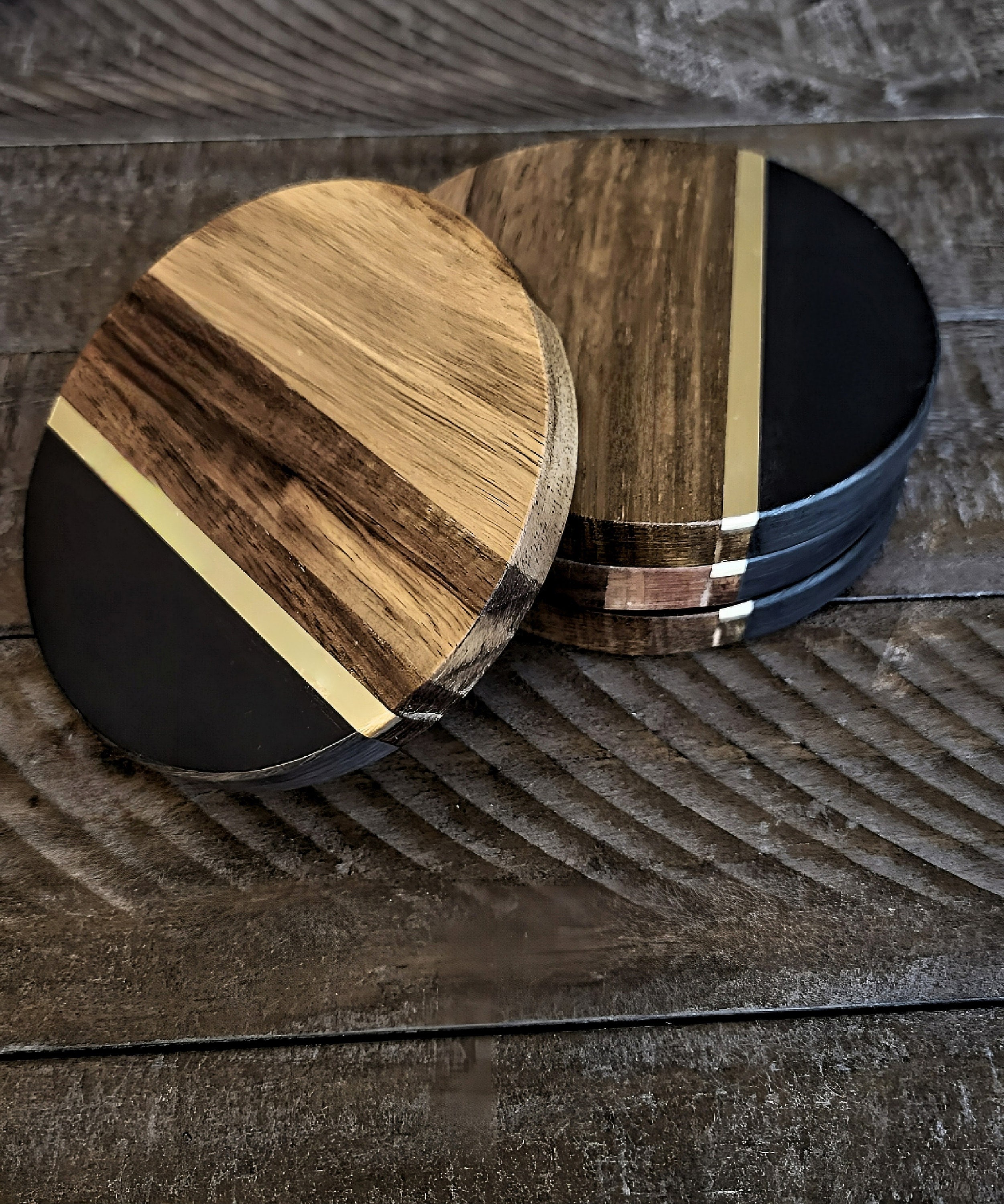 Bocianelli Wooden Coasters for Drinks - Natural Acacia Wood Drink