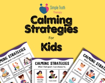 Estrategias calmantes para niños: paquete de 3 imprimibles digitales: técnicas de atención plena y relajación, alivio de la ansiedad infantil