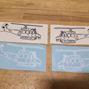 UH-1N huey Short huey hand drawn sticker