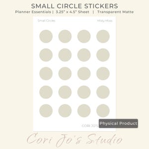 Transparent Matte Small Circle Planner Stickers | 16 Colors