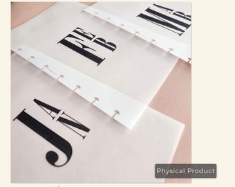 Month Blocks Planner Dashboards | Decorative Vellum, Half-Letter