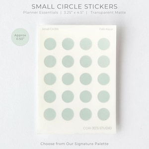 Small Circle Planner Stickers | Transparent Matte, 20 Colors