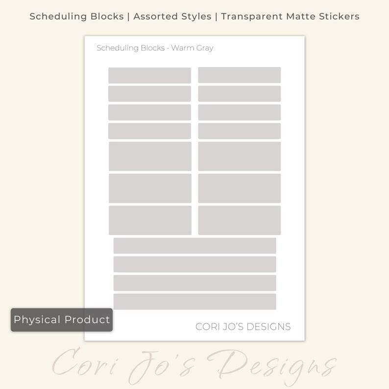 Transparent Time Blocking Planner Stickers Scheduling Blocks Agenda