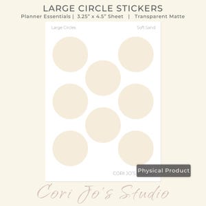 Transparent Matte Large Circle Planner Stickers | 16 Colors