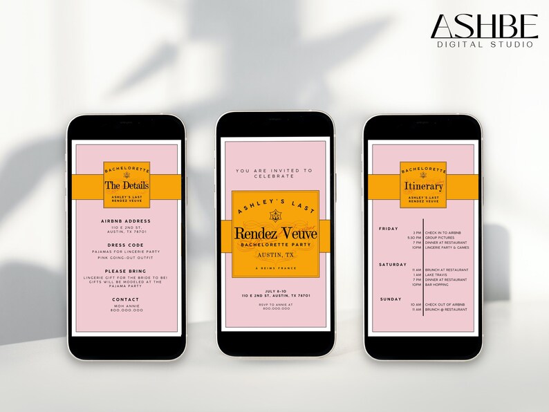 Editable Bachelorette Invitation Canva Template Digital 5x7 Etsy