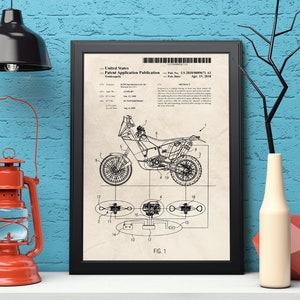 2010 KTM Patent Print, Printable Patent Poster, Garage Art, Man Cave Decor, Dirt Bike Wall Art. Digital Download!