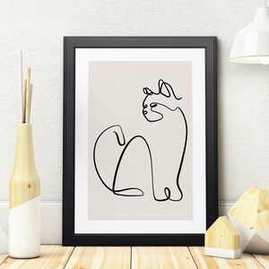 Fine Line Poster: Cat Poster Print for Feline Lovers! Instant Digital Download!