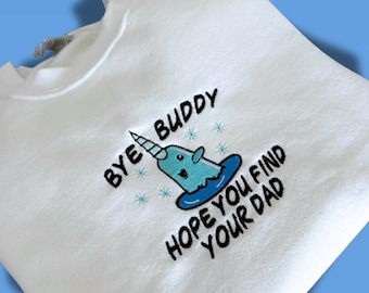 Camiseta, sudadera o sudadera con capucha de Buddy el elfo. Regalos de elfo, regalo de Navidad, diseño de elfo bordado a máquina.
