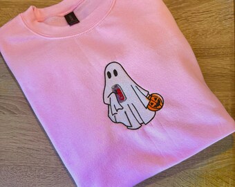 Sudadera con bordado de fantasma de Coca Cola Light. Bordado de fantasma de Halloween. Coca Cola Light fantasma. Coca Cola Light de Halloween.