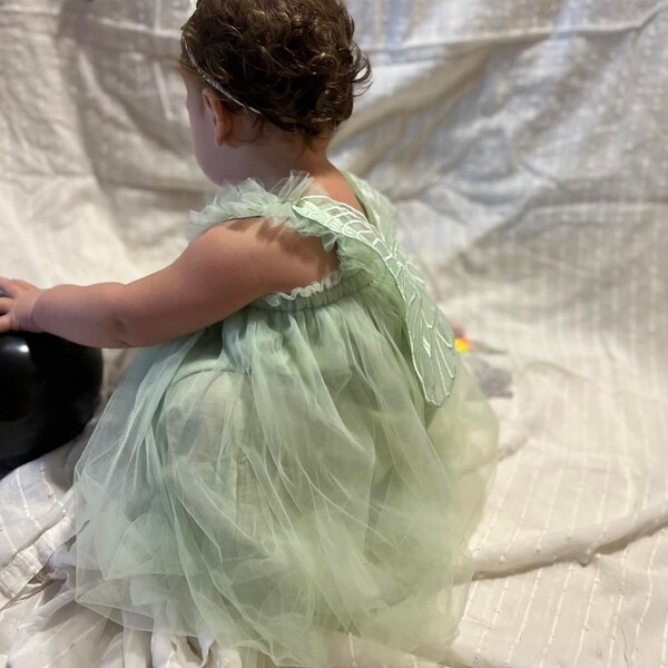 Baby Butterfly Wings Lace Dress, Girls Summer Tulle Dress, Baby Special Occasion Dress Baby Princess Dress, Baby Butterfly Birthday Outfit