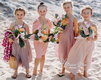 20+ Colors Chiffon Flower Girl Dresses, Chiffon Girl Dress Lace up Dresses Formal Girl Dress Communion Dress Junior bridesmaid Wedding Dress