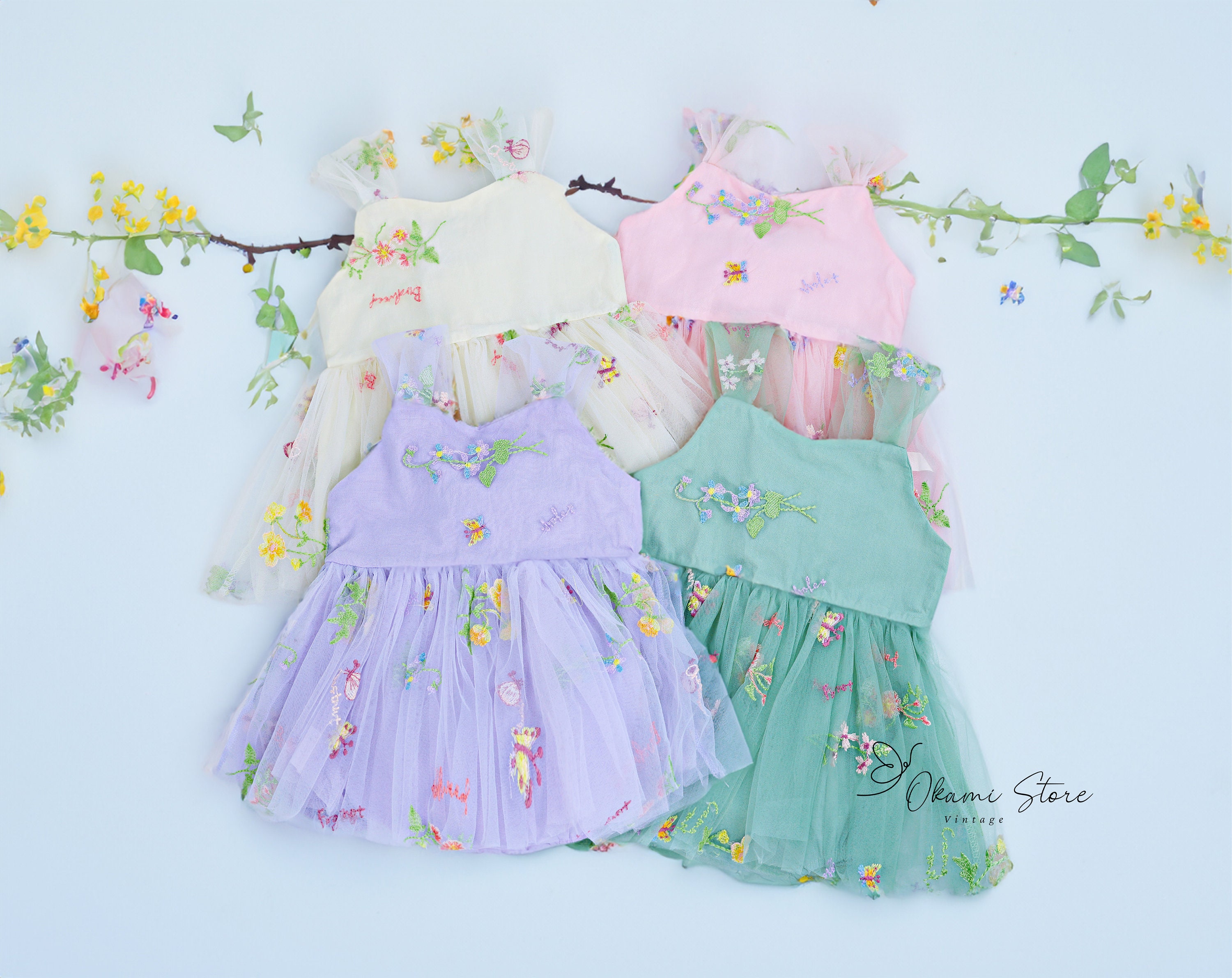 4+ colors Flower Girl Tutu Flower Style Party Romper, Enchanted Rose Fairy Floral Embroidery Romper , Baby Tulle Romper, Toddler girl romper
