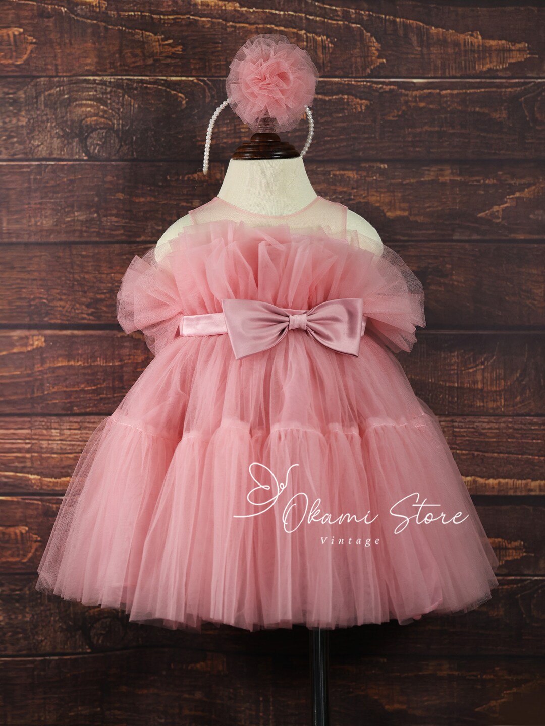 Dusty Rose Pink Baby Girl 1st Birthday Outfit Baby Girl Etsy