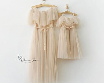 Matching Mommy and Me Dresses, 1st Birthday Dress, Tulle Dresses, Wedding Guest Dress, Family Outfit For Photoshoot Easter, Mothers day gift