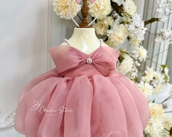 Baby Girl dress Special Occasion, First Birthday Dress, Baby Girl Party Dress, 1st Birthday Dress, Birthday Dress Girls dusty rose Dress