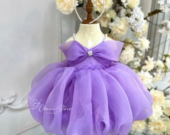 Lilac Baby dress Special Occasion, Easter Lavender Dress, Baby Girl Party Dress, 1st Birthday Dress, Birthday Dress Girls dusty rose Dress