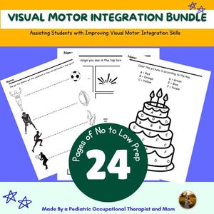 Visual Motor Integration Bundle Classroom Homeschool 24 Sheets Visual Perception Montessori, Cognitive Skill, Occupational Therapy