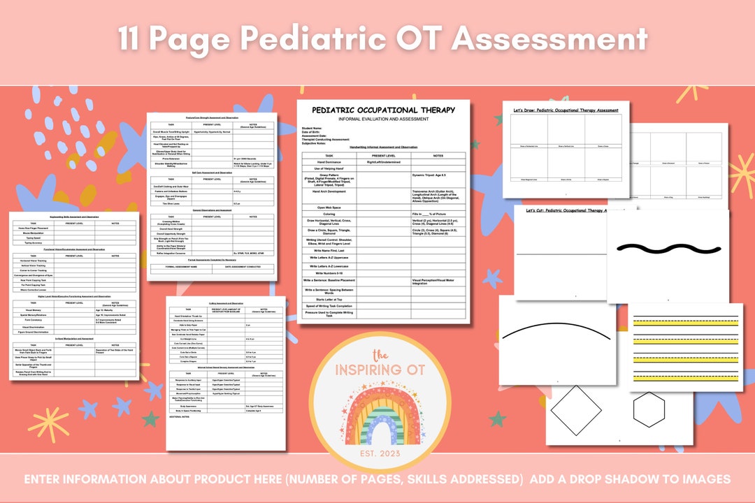 OT Assessment Template, School Based Pediatric Occupational Therapy OT Assessment Template, School Based Pediatric Occupational Therapy